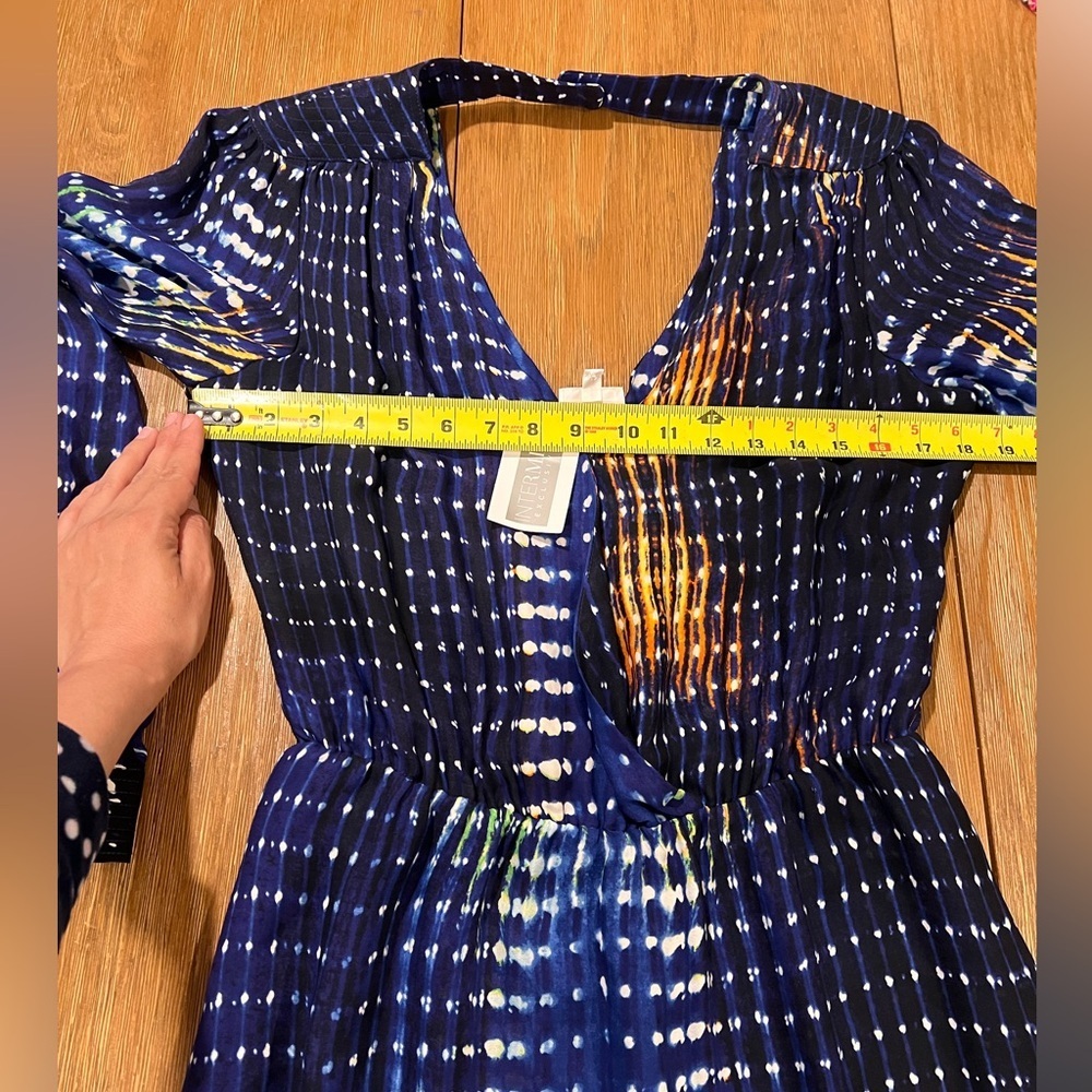 NWT Parker "Excl Quilted WR" 100% Silk Abstract Mini Dress Size Medium. - Picture 4 of 8